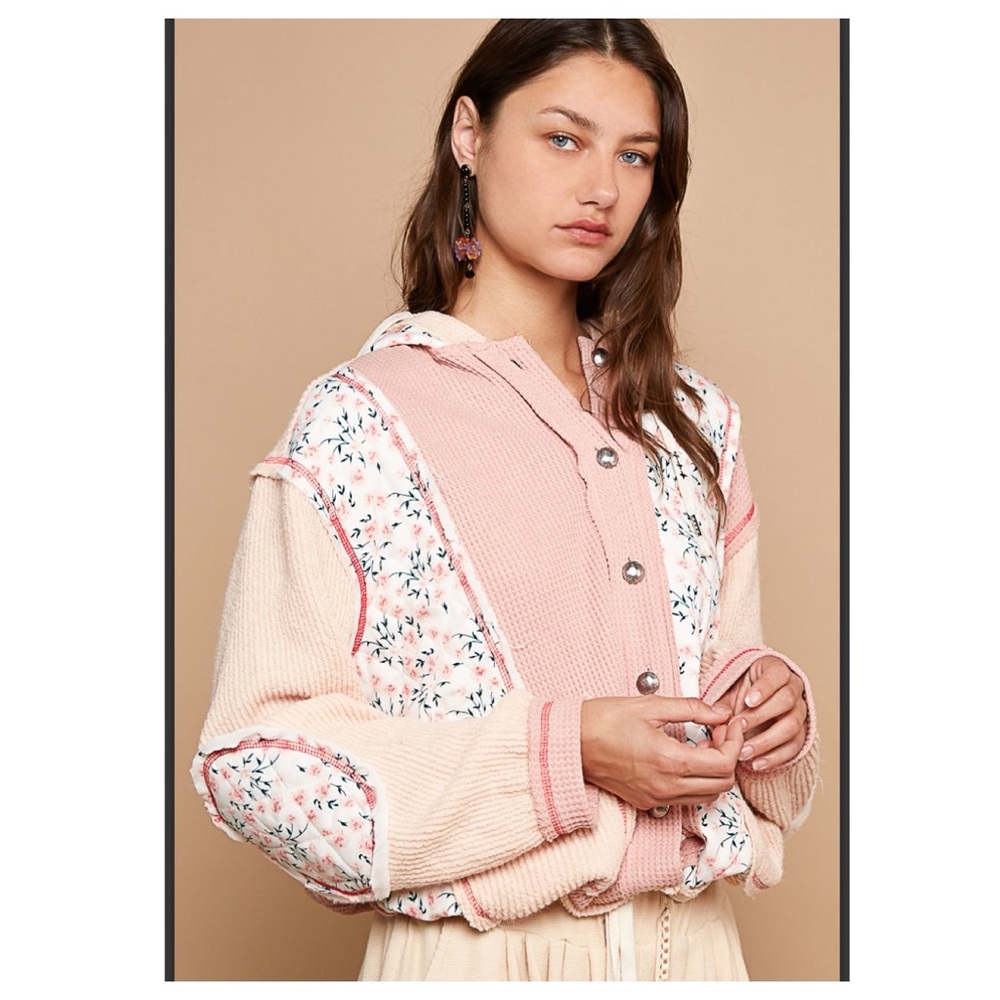 $50 start 158 💕POL oversized floral hooded thermal quilted jacket - Picture 4 of 7